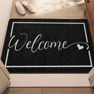 Letter Pattern Print Rug, Diatomaceous Earth Material, Non-Slip Decorative Indoor Welcome Mat for Entryway, Indoor Outdoor Use, Ideal Bathroom Mat
