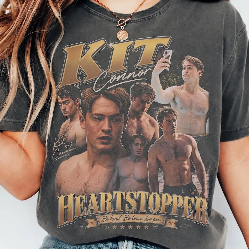 Retro Kit Connor Shirt Heartstopper Graphic Tee 1717 Tshirt Vintage 90s Bootleg Merch LGBT Queer Romance Fan Gift