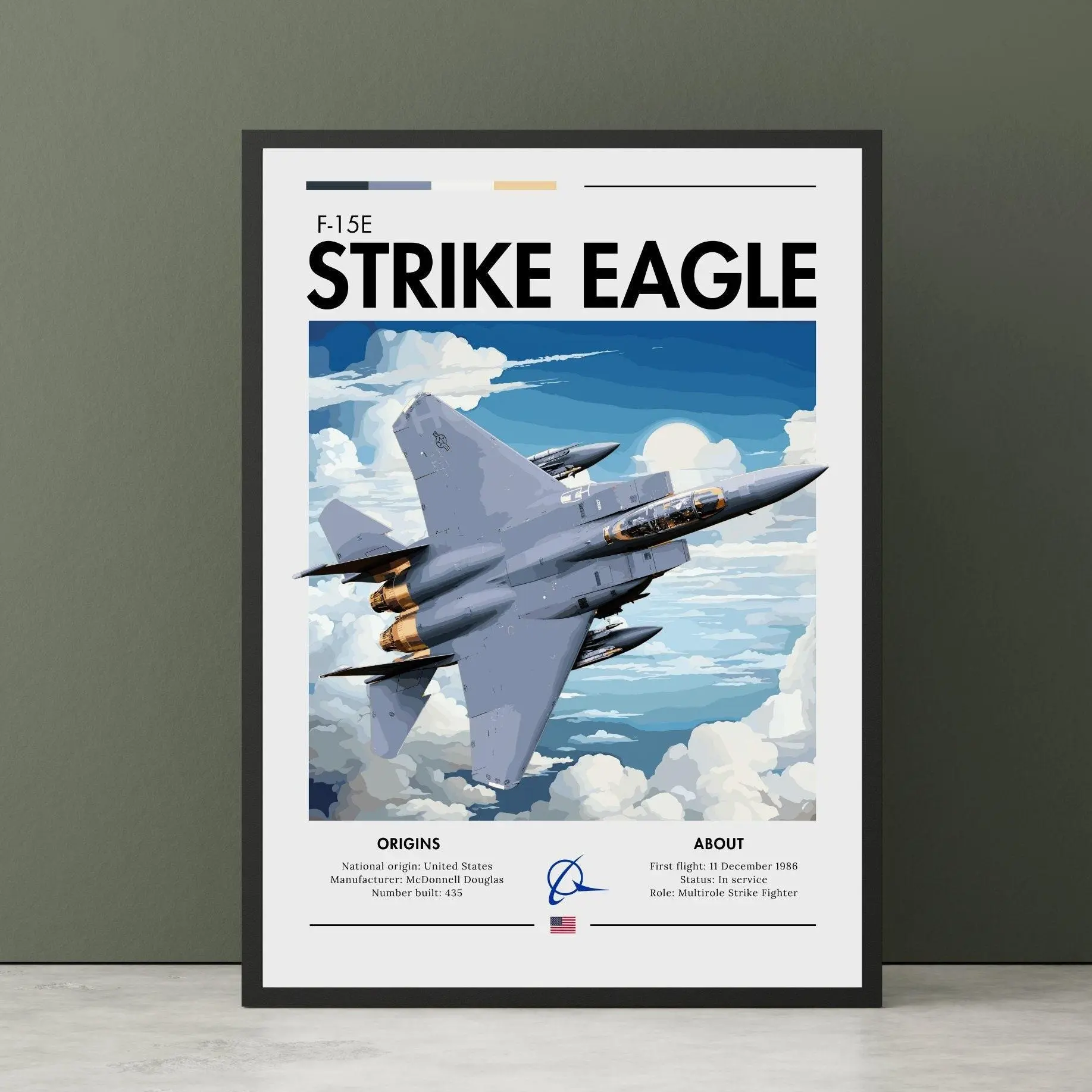 US Attack Fighter Poster - Aviation Art, White Cliffs, Fighter Jet Poster Wall Art, Plane Decor