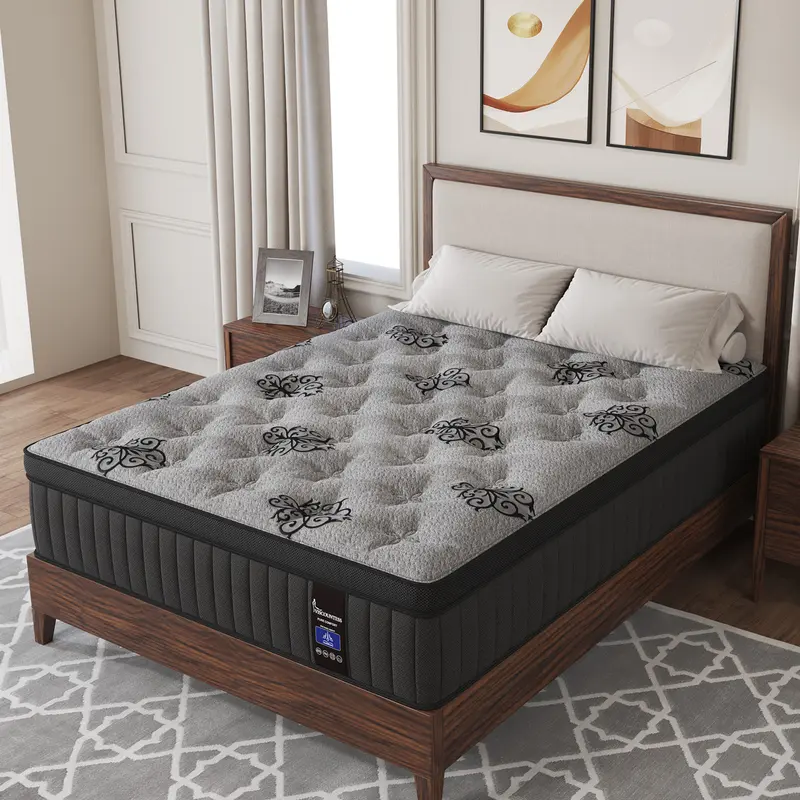 Twin Full Queen King Mattress in a Box, 10 Inch Hybrid Mattresses with Gel Memory Foam and Individually Pocket Innerspring Euro Top Medium Firm for Motion Isolation, Edge Support