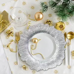 JIT 18pcs Silver Charger Plates Plates Disposable Dinner Plates for Wedding Baby Shower Birthday Party Dessert Plates