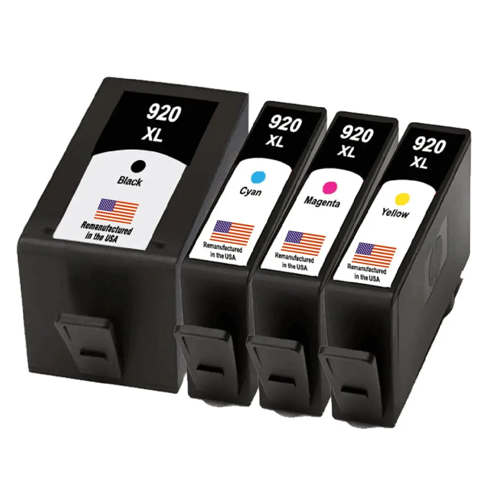 U.S. Remanufactured for HP 920XL Black and 3 Color Ink Cartridge Combo Pack