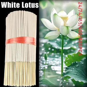 High-Quality White Lotus Incense Sticks, 8.66 Inch Long Natural Material, Lotus Scented, Home Essential Bamboo Stick Aromatherapy, Aroma Scented Floral, Home Fragrances