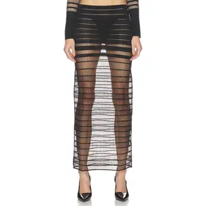 HAELO Veiled Maxi Skirt in Black