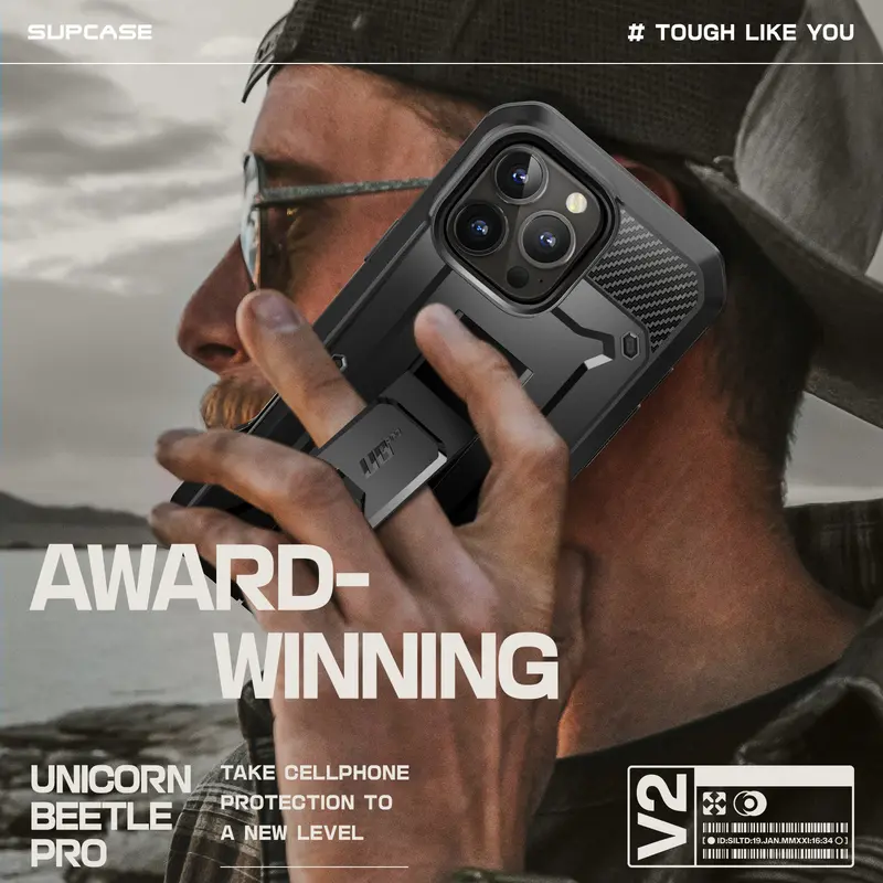 SUPCASE Outdoor Protective Phone Cases Unicorn Beetle Pro for iPhone 16/16/15/14/13 with Built-in screen protector, Full-Body Rugged Design & Stand 5