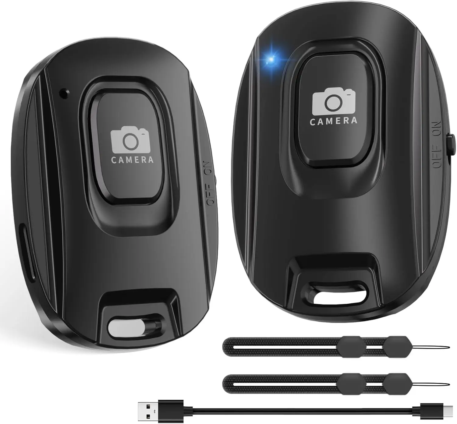 Camera Remote Shutter for  and Android Smartphones, Rechargeable  Phone Remote Control,Selfie Button for Photos and Videos,   Included (2 Pack)