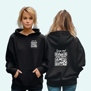 Hidden Message Qr Code, Funny "Fu" Qr Code Men's 2 Sides T Shirt Sweatshirt Hoodie, Fu Qr Code Hoodie, Unisex Sweater Pullover Tee Menswear
