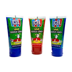 KoKo's Squeeze Sour Candy Icee 2.1oz Pack of 3 Snack Sweet Liquid Candies
