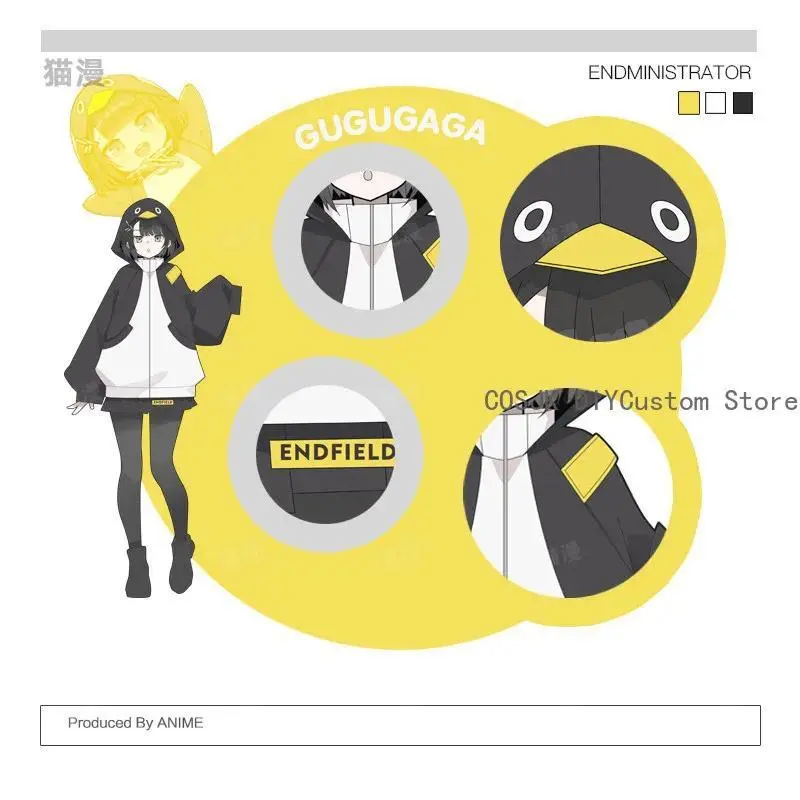 Endmin Penguin Arknights:Endfield Game Cosplay Costume Fashion Casual Hoodie Short Skirt Wind Coat Jacket Set Unisex Clothing