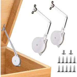 2 Pack Soft Close Toy Box Hinges - Lid Support Hinges for Wooden Toy Box, Cedar Storage Trunk & Benches, Made of Zinc Alloy, Safety & Heavy Duty