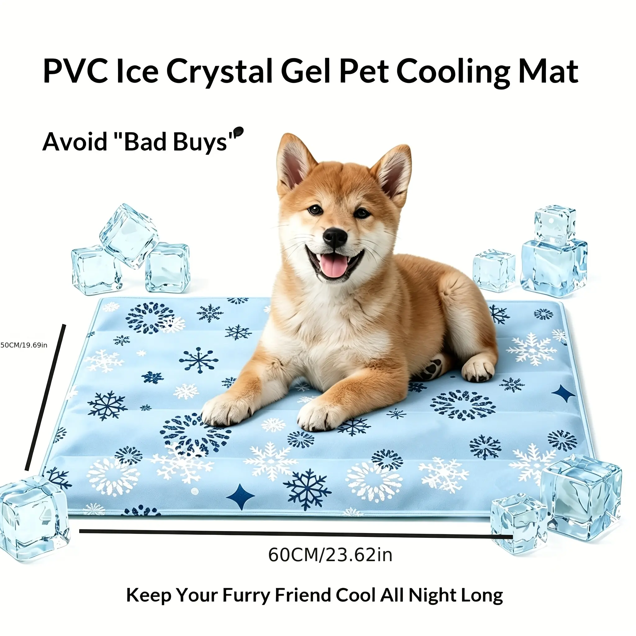 Summer Cooling Mat for Pets — A Water-Filled Cooling Bed for Small to Medium-Sized Dogs and Cats. Reusable and Heat-Dissipating, This Cooling Pad is a Summer Essential for Every Pet-Owning Household. washable blanket Elevated Breathable crate