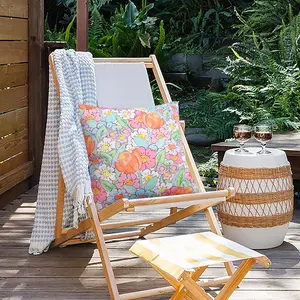Vintage Floral Waterproof Outdoor Pillow Cover, 18x18 Inches, Ideal for Patio Chairs, Balcony, Garden, Porch, Indoor Window Seat
