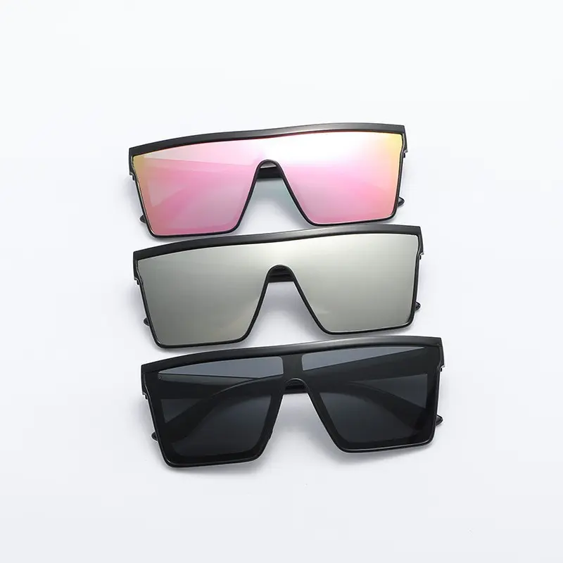 Square Oversized Sunglasses for Women Men Big Flat Top Fashion Shield Large UV Protection Rimless Shades Travel Essentials