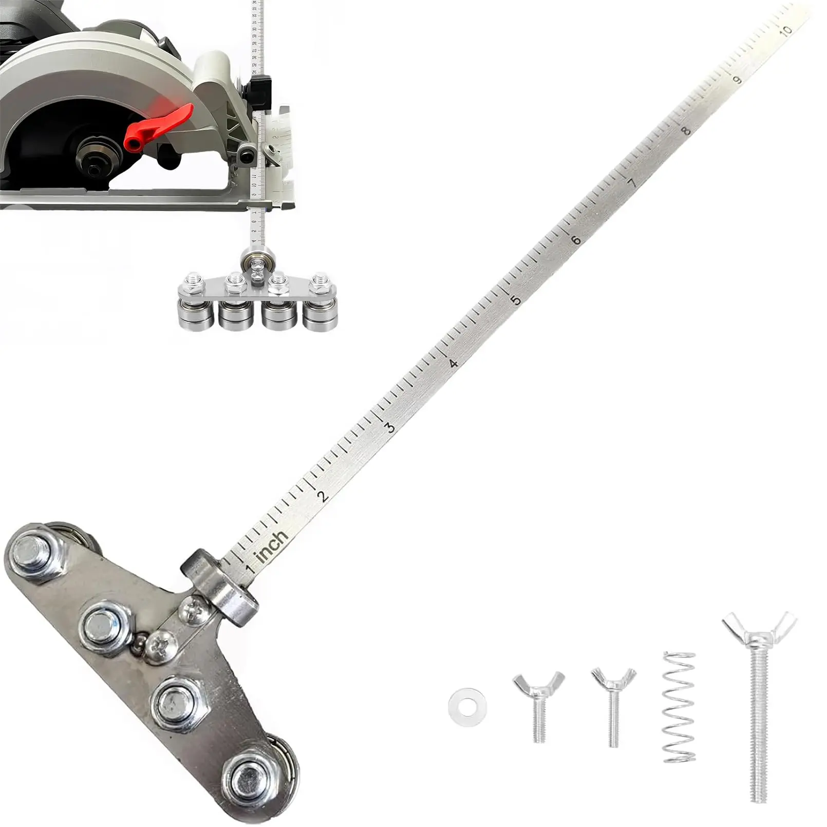 Positioning Calipers for Precise Measurements & Easy Wood Cutting, Stainless Steel Precision Cutting Guide for Circular Saws, Adjustable Guide Rail, Positioning Calipers for Circular Skill Hand Saw