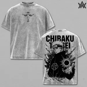 Pain Tee Washed – Naruto Shippuden Washed Anime Manga T-Shirt, Vintage Washed Six Paths Leader Graphic Tee, Unisex Oversized Streetwear Shirt, Rinnegan Authority Anime Aesthetic Tee, Gift for Naruto Fans