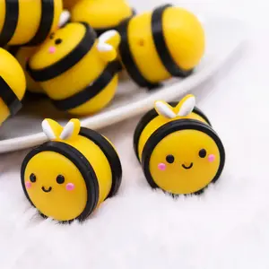 3D BumbleBee silicone focal bead