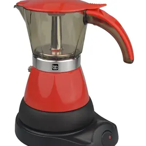 Bene Casa - Espresso Maker 1-3 Cup Rojo, 3 Tasa - Electric Coffee Machine