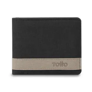 Billetera Totto para Hombre Slim Lad Negra – Con Protección RFID Blocker y Material Ecológico RPET – Ultra Ligera