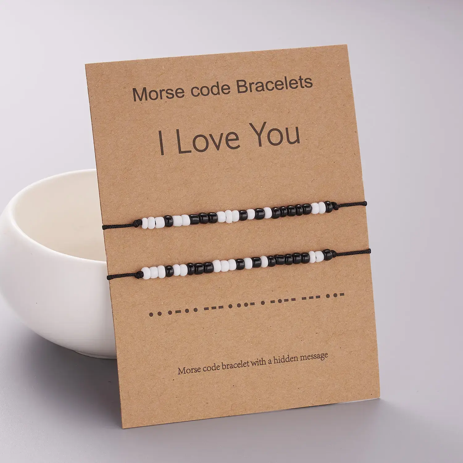 "I Love You" Morse Code Couple Bracelets, Matching Bracelets, Relationship Gift, Valentines Day Gift