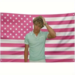 Jeremiah Star Fisher Pink America Funny Cameron Flag Poster - Patriotic Stars & Stripes Design, Durable Polyester, 3x5ft & 4x6ft Sizes with 4 Grommets, Indoor/Outdoor College Dorm Room Decor, Merch Gift, American Flag Wall Decor, Indoor Outdoor Flag
