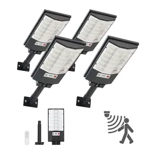 【Summervibes】VEVOR 4 Pack 500W Solar Street Lights Outdoor, 50000LM, Commercial Parking Lot Lights Dusk to Dawn, LED Flood Security Lamp with Motion Sensor, IP65 Waterproof Outdoor Lighting, for Driveway Yard