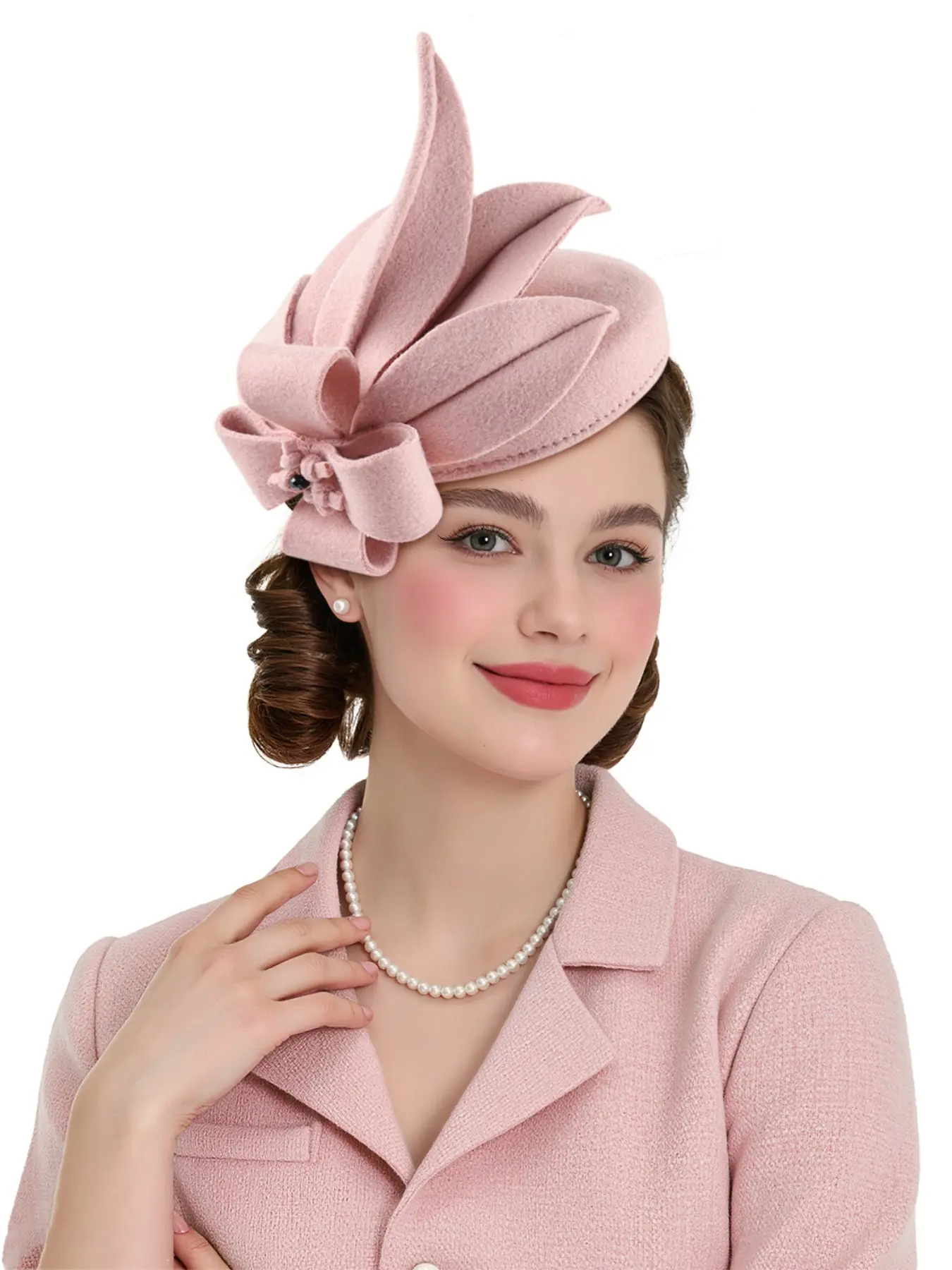 1PCS Women's Wool Blend Beret Hat, Tea Party Hat, Floral Decorative Hat, Wedding Cocktail Flower Hat, Elegant Ladies Accessory, Stylish Hat, High Quality Hat