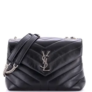 Pre-owned Yves Saint Laurent Leather Shoulder Bags Saint Laurent Loulou Shoulder Bag Matelasse Chevron Small by Rebag