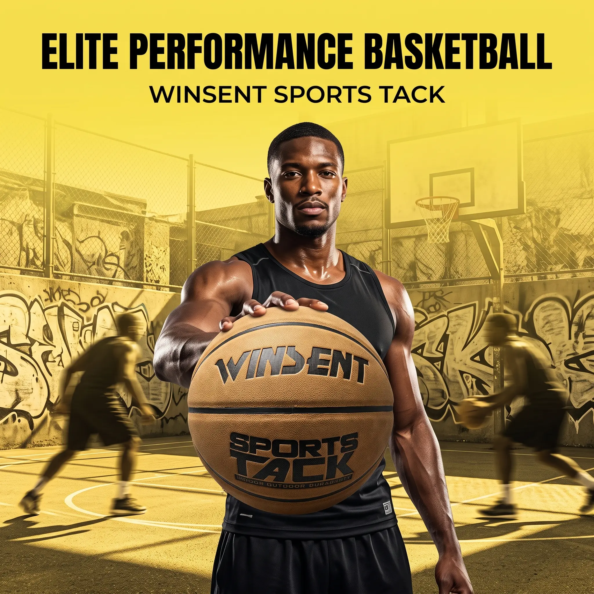 WINSENT Official Size 7 Graffiti Street Basketball Non-Slip PU Leather Wear Resistant Indoor Outdoor Training Competition Basketball Gift for Adult Men