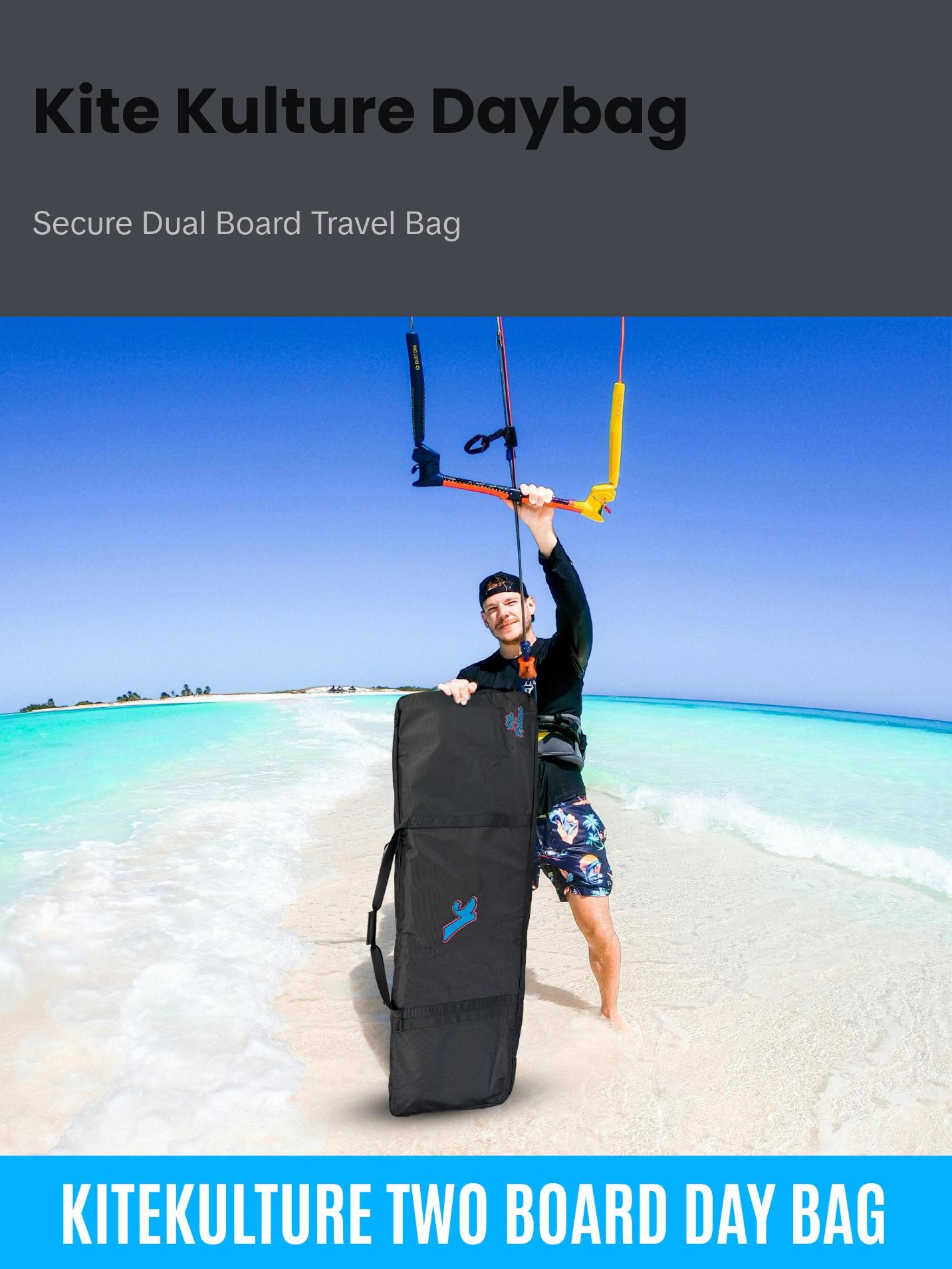 Kite Kulture Two Board Bag – Durable, Padded Kiteboard Bag for Two Boards up to 145cm