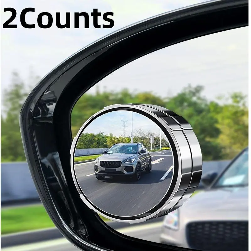 2-Pack Car Blind Spot Mirrors, 360° Rotatable Wide Angle HD Glass with Vacuum Suction Cup, Universal Automotive Safety Accessory, Vehicle