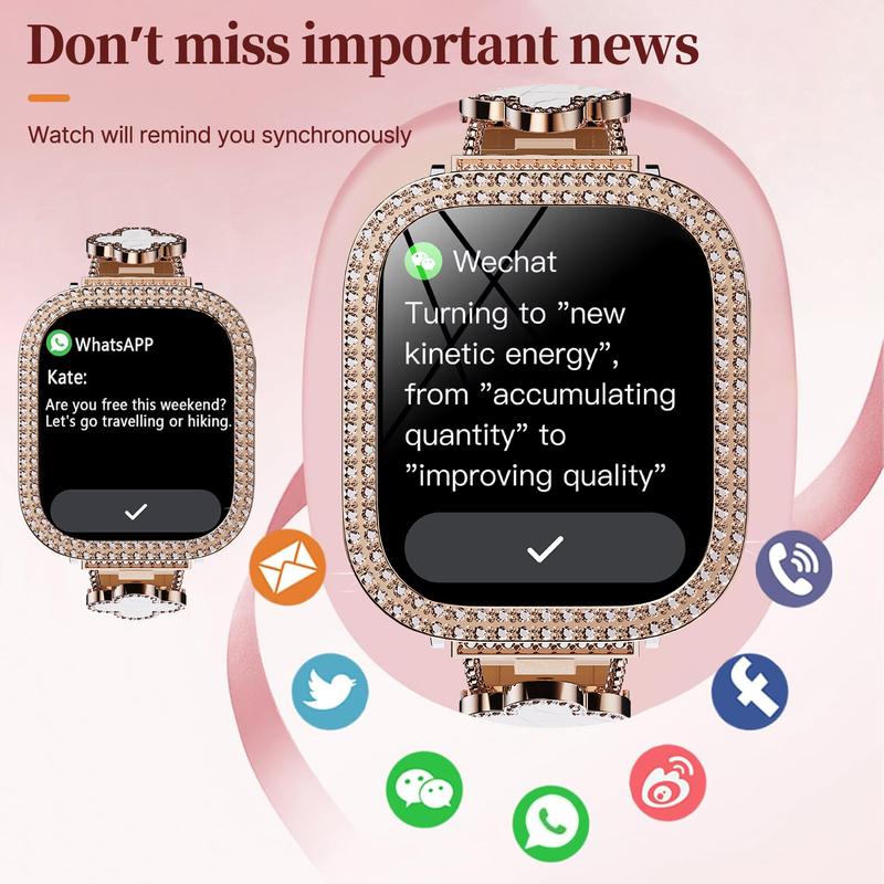 W&O 2025 Smart Watch for Women & Men, 100+ Sports Modes, Call Answering, Sleep Monitor, Fitness Tracker with Stylish Design Wearable Monitoring