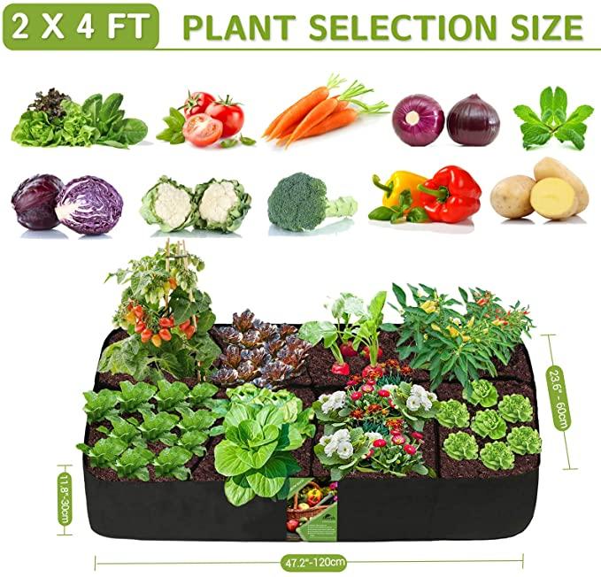 Garden Planting Bag Felt Multi-Grid Planting Bag Vegetable Planting Pot Plant Flower Planting Flower Pot Plant Nutrition Bag