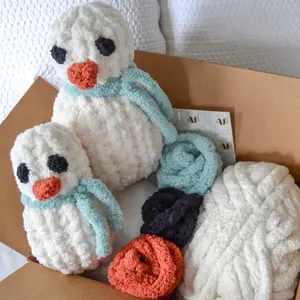 Snowman DIY Kit, Learn How to Finger Knit