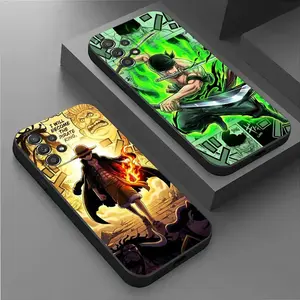 Straw Hat Pirate Phone Case, Green Swordsman Action Matte Protective Cover For Samsung Galaxy S26 S25 S24 S23 S22 S21 Ultra Plus FE iPhone 17 16 15 14 13 Pro Max Air