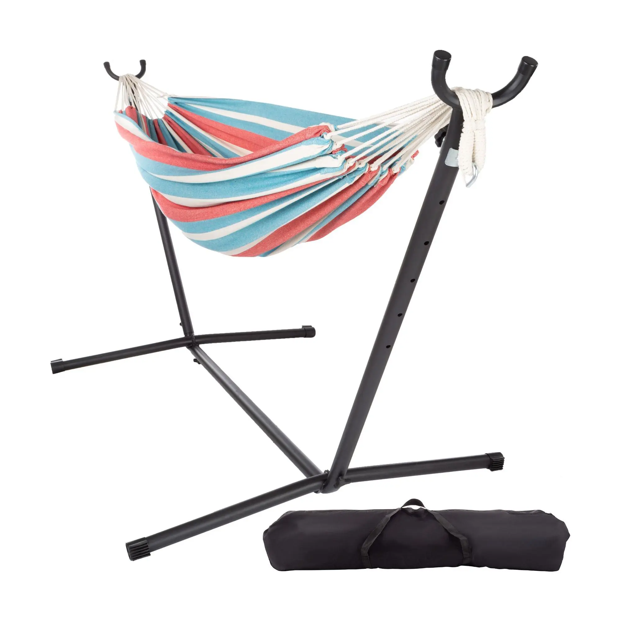 Pure Garden 2-Person Hammock with Stand Brazilian-Style Swing Pure Garden 2-Person Hammock with Stand Brazilian-Style Swing