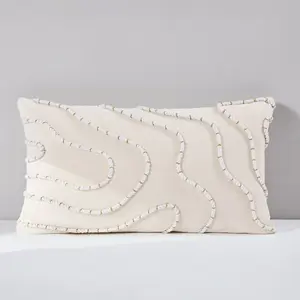 Lush Decor x Chuks Collins Yara Velvet Decorative Pillow Cover with Intricate Rope Embellishments for All Seasons Home Decor