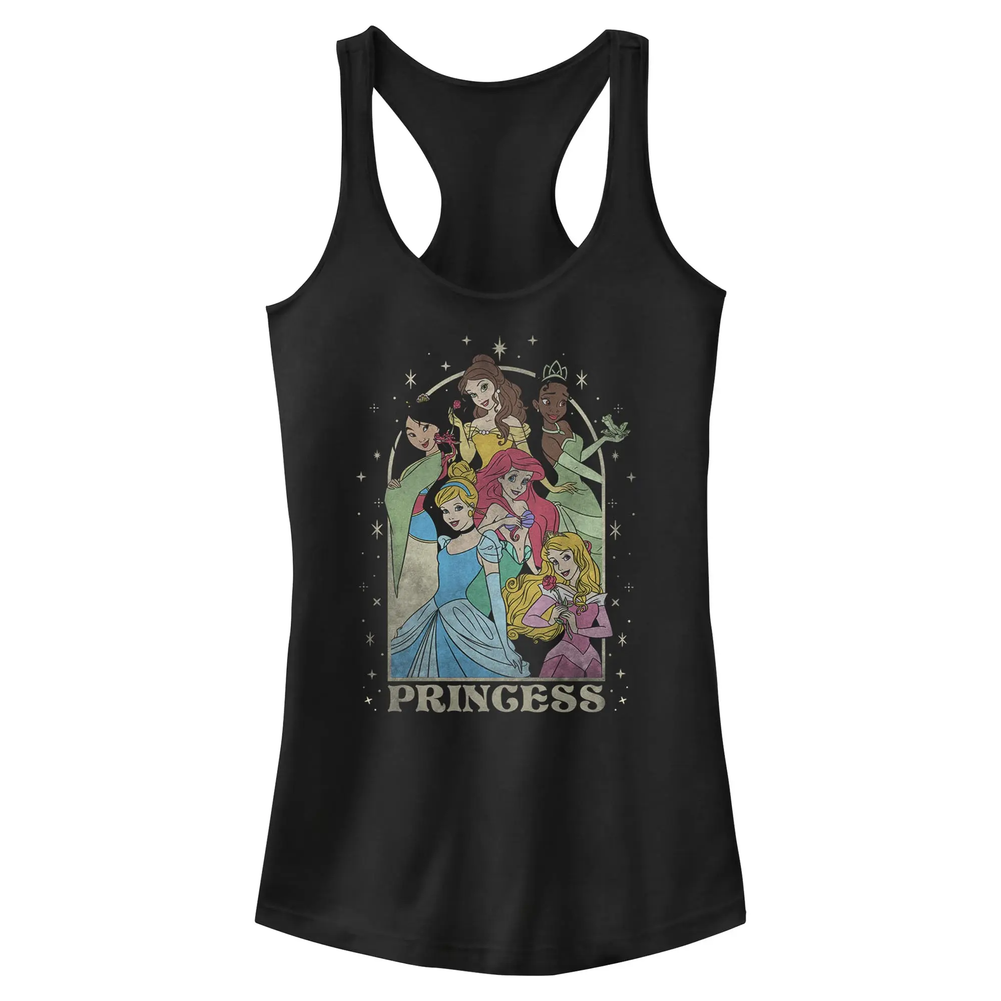 Disney Princess Arch Juniors Racerback Tank, Apparel, Cute, Fairy, Shiny, Graphic