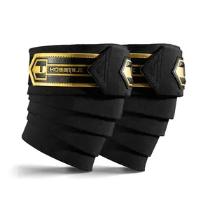 HOSSTILE Heavy Duty Knee Wraps - Adjustable Compression Knee Support & Stability, 80 Inches Length, 3 Inches Width, Durable Cotton-Polyester Blend