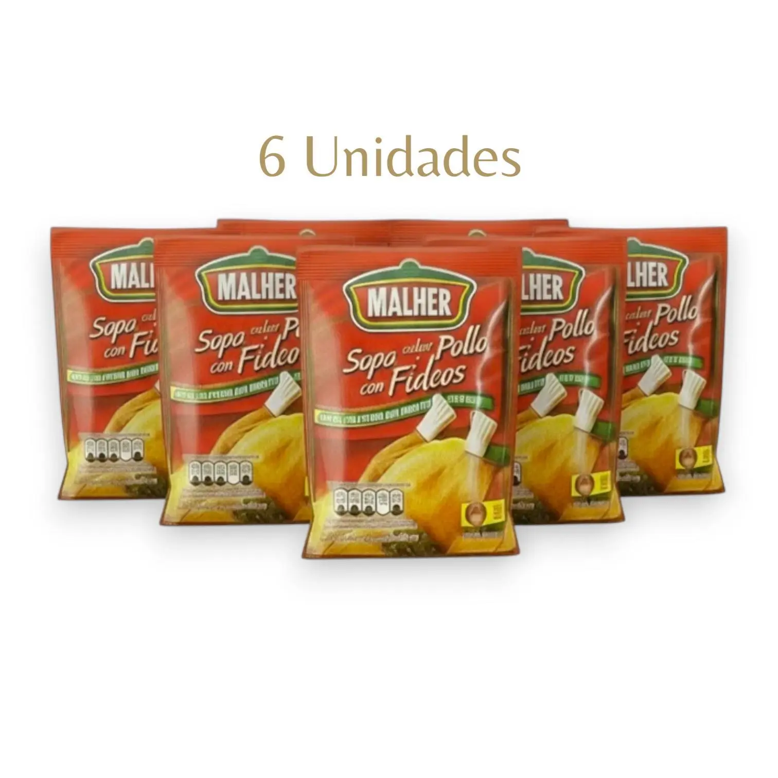 Sopa de Pollo con Fideos Malher 6 PK Food Instant