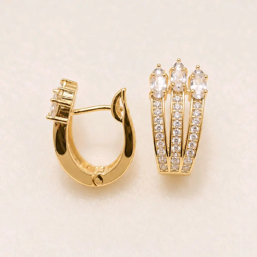 Royal Cristal Hoops Earrings