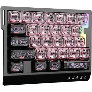 AJAZZ AK029 Wired One-Handed RGB Gaming Backlit Keyboard, 29-Key Layout with Magnetic Switch 8kHz Polling Rate, Hot-Swap Custom Mechanical Keyboard with Adjustable Actuation Esports-Grade Gasket Keypad for Gamers
