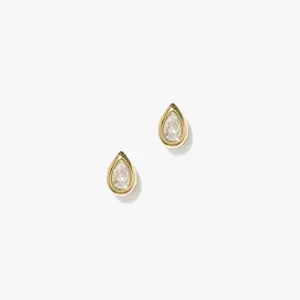 Teardrop Bezel Studs (Pair)