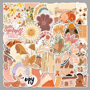 50pcs Bohemian Mandala Art Stickers - Waterproof Vinyl Boho Decorative Decals, Phone & Electronics Accessories for Laptops, Water Bottles, Ideal for Teens, Birthday Gifts, Compatible with Smartphones, Cases