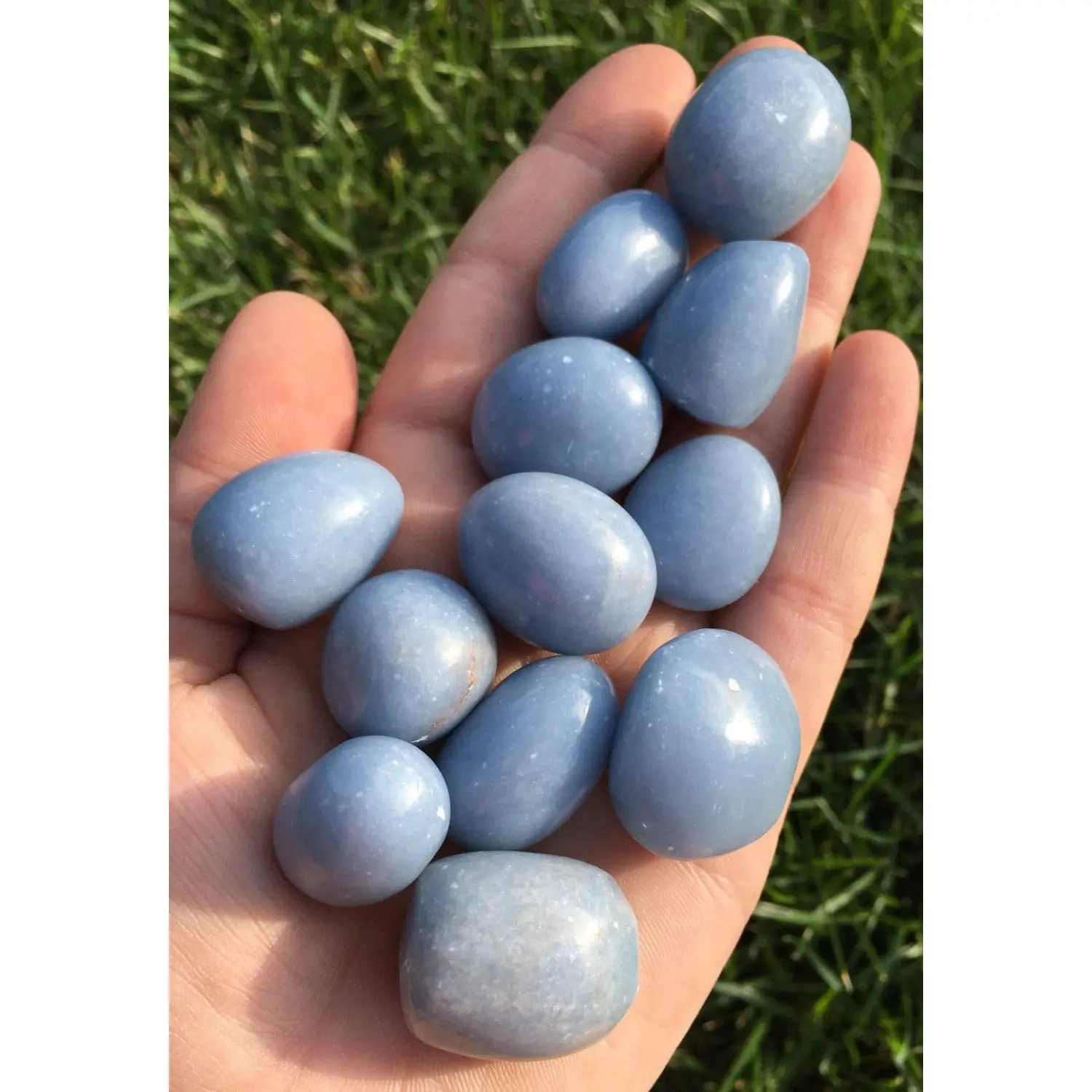 Angelite Tumbled Stone - Polished Angelite Crystal