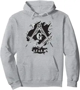 Masons AF&AM Torn Ripped Skin Symbol Masonic Father's Day Pullover Hoodie