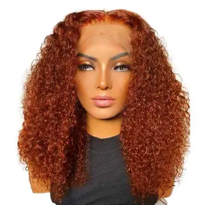 Ginger Deep Wave Wig – 200% Density, Transparent Lace, Human Hair