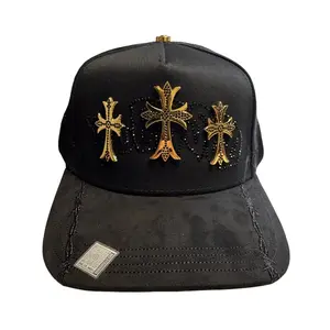 BIG BOSS HATS 3 CRUZES DORADO BLACK SNAPBACK BB3CRUCES BKGOLD