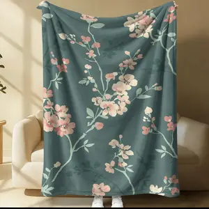 Rustic Floral Pattern Blanket, Daily Holiday Birthday Gift For Kids And Adults, Soft, Warm And Lightweight Plush Blanket, Suitable For Bed, Sofa, Car, Room Decoration