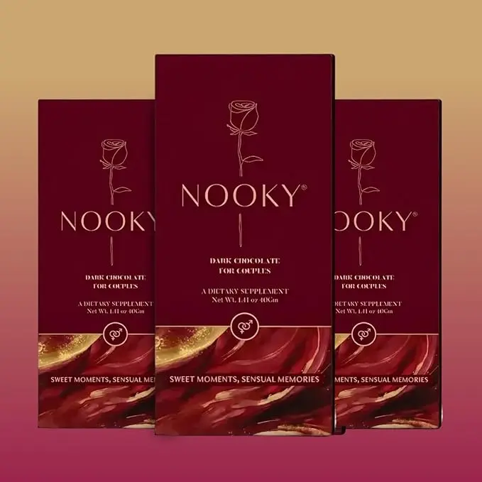 Nooky Couple Dark Chocolate for Men & Women (Pack of 1, 2 & 3) | Premium Dark Chocolate Treat | Gift for Couples | Vegan & Gluten-Free | Crafted for Everyday Indulgence, 40 g (Pack of 3)