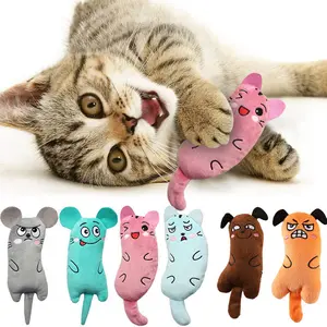 Random Color Plush Cat Toy for Small Dog Breeds, Interactive Self-Entertainment Pet Dental Cleaning Toy, No Batteries Needed, Ideal Playtime Fun